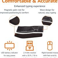 Amazon Basics Ергономични безжични клавиатура и мишка, черни, снимка 3 - Клавиатури и мишки - 45221528