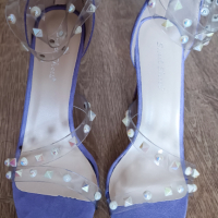 Елегантни сандали на ток в лилаво, снимка 4 - Дамски обувки на ток - 44954006