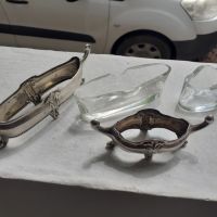 Две малки стари антикварни сребърни съдчета за хайвер, снимка 4 - Антикварни и старинни предмети - 45734010