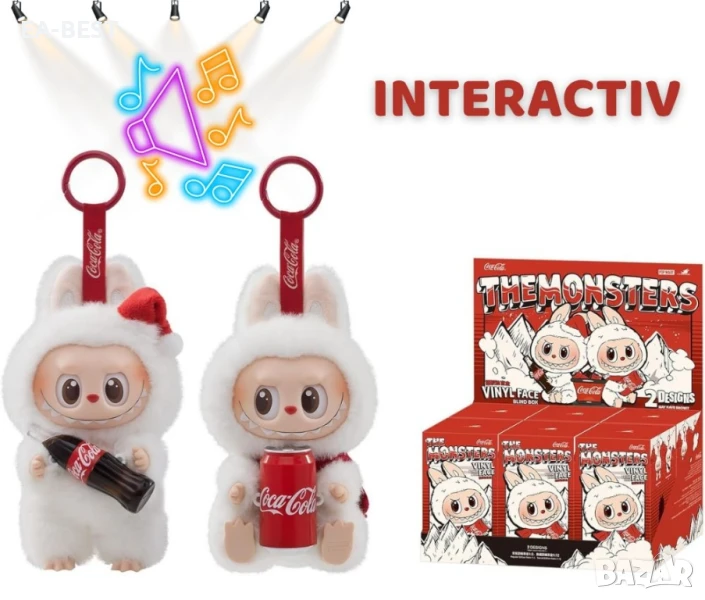 🌟 Интерактивна Labubu x Coca-Cola Blind Box 🌟LED светлини + звукови ефекти, снимка 1