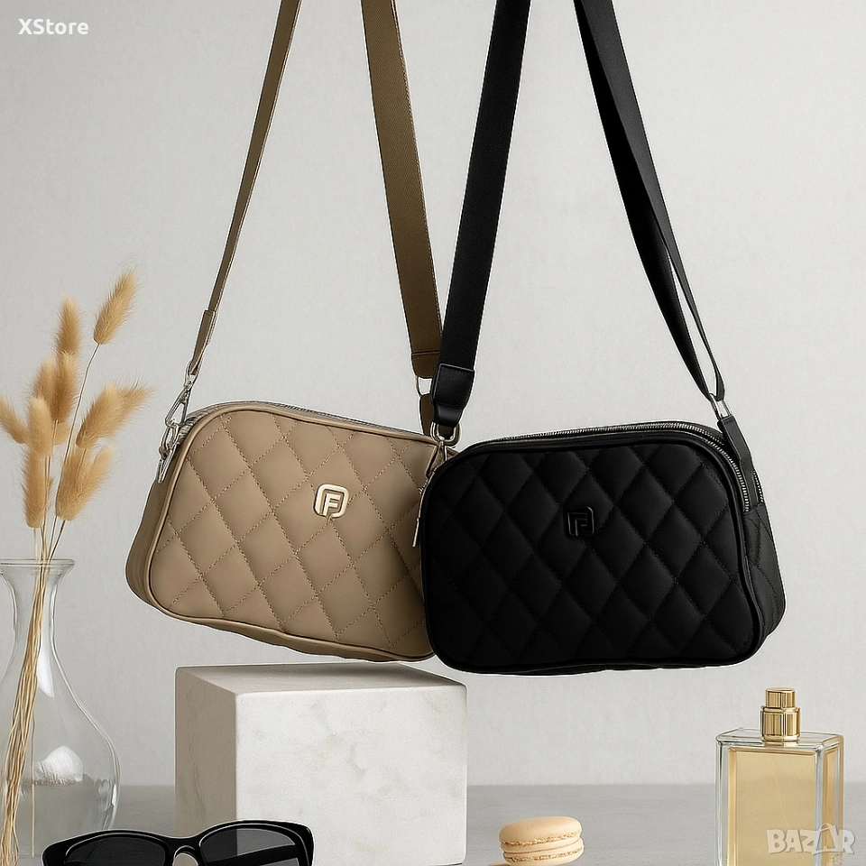 Капитонирана дамска чанта през рамо, снимка 1