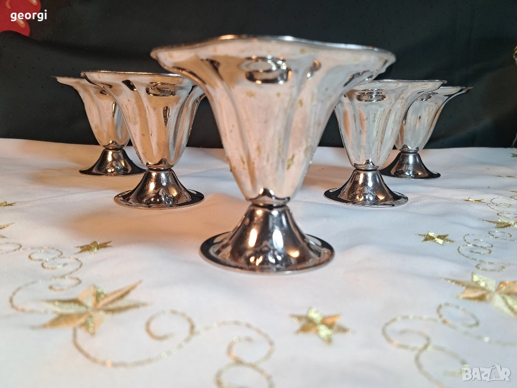 луксозни италиански чаши за десерт / сладолед от неръждаема стомана ILSA INOX 18/10 29/4, снимка 1