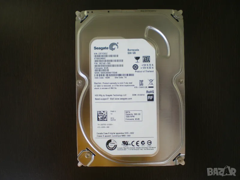 Хард диск 500GB Seagate ST500DM002, SATA 6Gb/s, 7200rpm, 16MB кеш, 3.5", снимка 1