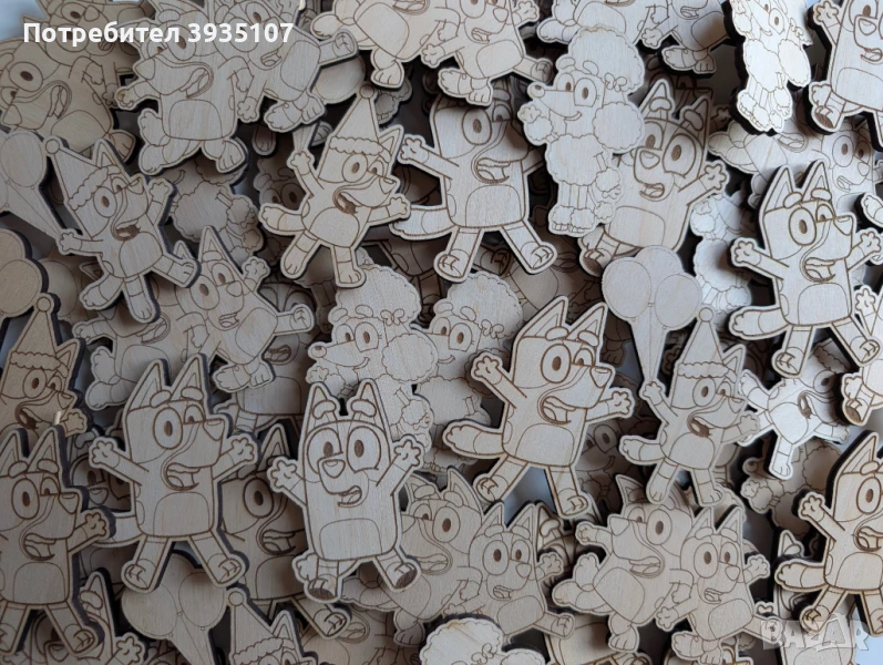 Дървени фигурки за оцветяване Блуи и Бинго, снимка 1