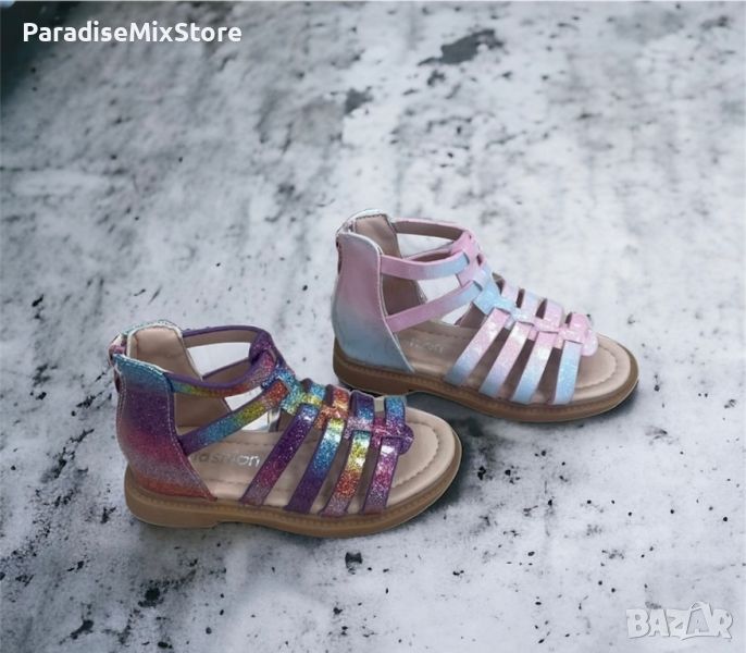 Многоцветни детски сандали за момиче - За цветна разходка през лятото! 8962 Номера от 25 до 36 , снимка 1