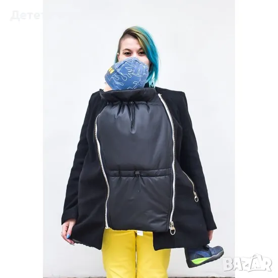 Покривало удължител за раница и за бременни, с цип черно, снимка 1