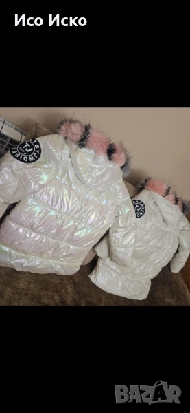 Детско зимно яке в бял цвят , снимка 1