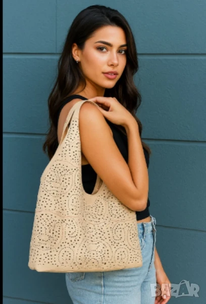 Стилна дамска чанта с вътрешен несесер, снимка 1