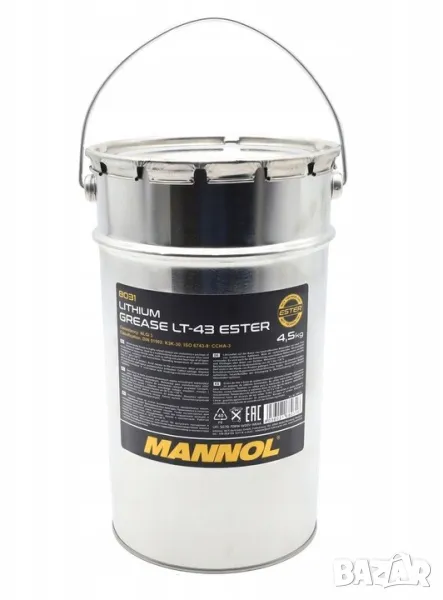 Многофункционална литиева грес MANNOL LT-43 Ester Lithium Grease, 4.5кг, снимка 1