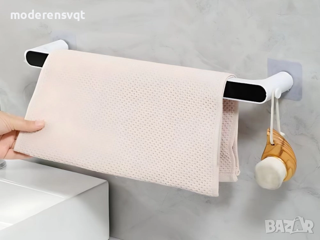 Стенен поставка за кърпи кухня и баня лесен монтаж без пробиване, снимка 3 - Закачалки - 52829715