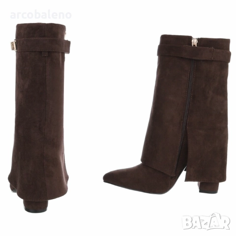 Дамски боти до глезена на висок ток, 5цвята , снимка 18 - Дамски боти - 51303839