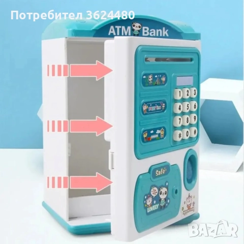 детска касичка сейф с пръстов отпечатък 4357, снимка 2 - Други - 52564768