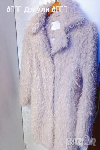 Пухкаво палто с естествен косъм от лама, снимка 16 - Палта, манта - 52053837