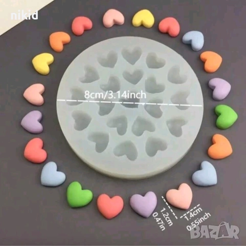 20 малки обли сърца сърце силиконов молд форма фондан шоколад гипс бонбони смола