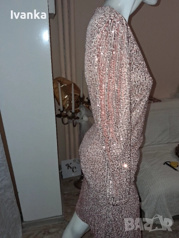 Рокля с пайети , снимка 5 - Рокли - 52683068