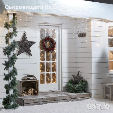 1️⃣2️⃣метра ➖️2️⃣5️⃣ Метра Висящи Коледни Лампи ТИП Завеса  Екстериор/ Интериор 8 Режима на Светене , снимка 3 - Други - 52234747