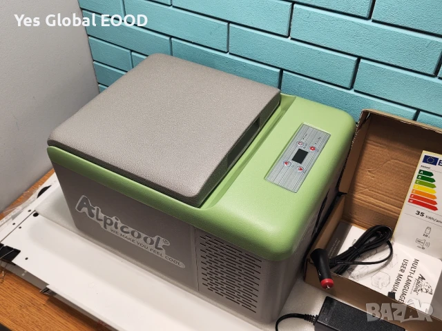 Alpicool C9PT 9L мини хладилник с компресор – охлажда до -20°C, снимка 2 - Хладилници - 51341119