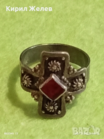 Сребърен пръстен Средновековен стил с РУБИН филигранна изработка 51805, снимка 7 - Пръстени - 52917715