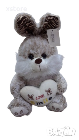 Подаръчна плюшена играчка Зайче LOVE SMILE 30см, снимка 2 - Плюшени играчки - 52740342
