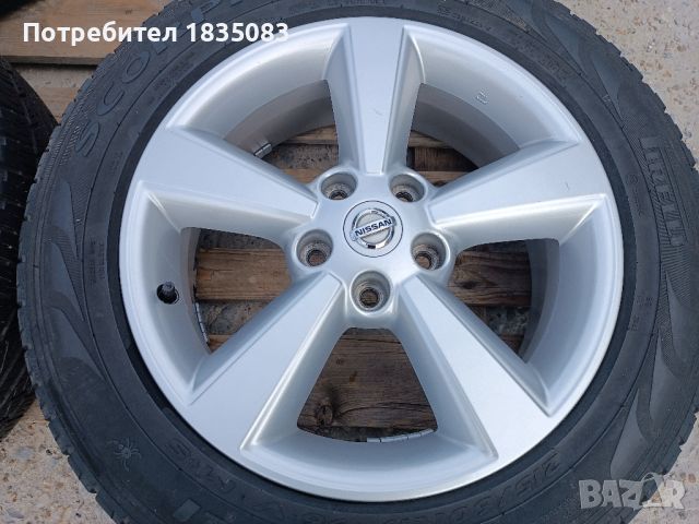 Лети джанти 17ки 5х114.3 Nissan+летни гуми 215/60/17 Pirelli, снимка 4 - Гуми и джанти - 46490953