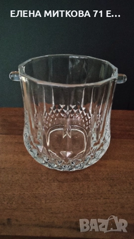 Един прекрасен кристален съд за лед -масивен и дебелостенен, снимка 2 - Аксесоари за кухня - 51716824