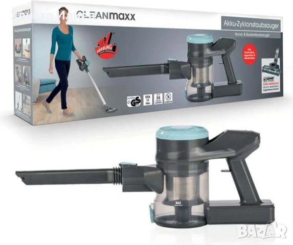 НОВА Вертикална акумулаторна Прахосмукачка CLEANmaxx Безжична ръчна , снимка 7 - Прахосмукачки - 54215119