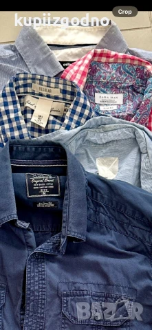 5 броя употребявани мъжки ризи къс и дълъг ръкав известни марки, снимка 8 - Ризи - 51178289