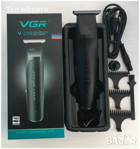 Тример за Подстригване VGR V-229 – Безжичен, С Неръждаеми Остриета и USB Зареждане, снимка 3 - Друга електроника - 52671371