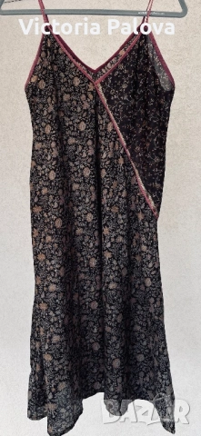 Pure Silk копринена рокля, Индия – скроена на верев, Размер L