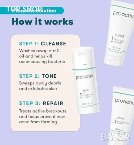 Нова Тристепенна система за почистване Proactiv 60 дни – чиста кожа, снимка 6 - Козметика за лице - 50015920