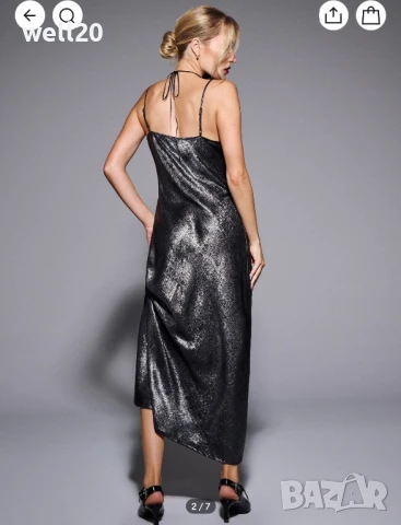 Сребриста дълга рокля, снимка 6 - Рокли - 51005276