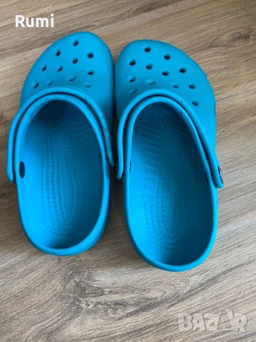 Оригинални светло сини чехли Crocs ! 35-36 н, снимка 4 - Чехли - 46230977