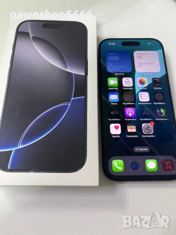 Apple iPhone 16 Pro 128GB батерията е на 100% със 71 цикъла + гаранция , снимка 2 - Apple iPhone - 52800087