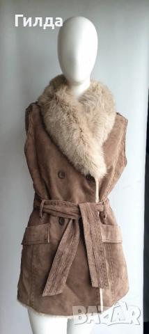 Oakwood елек естествена кожа с косъм S, снимка 2 - Елеци - 52815619