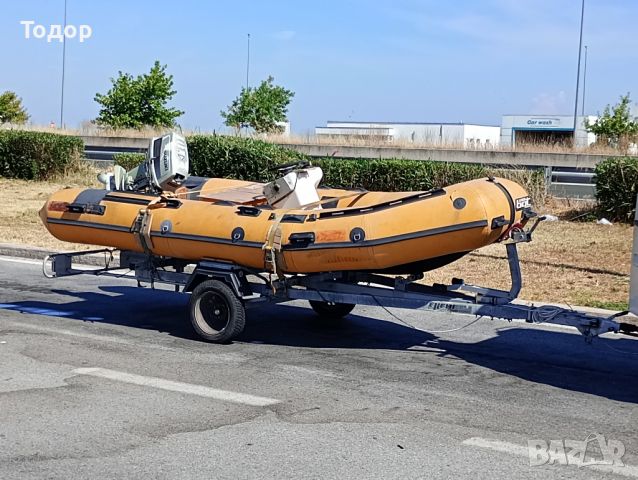 Продавам Лодка RIB-bat дълга 4,50м к-т с мотор SUZUKI 25HP , резервоар и акумулатор, внос от Италия, снимка 1 - Воден транспорт - 46303596