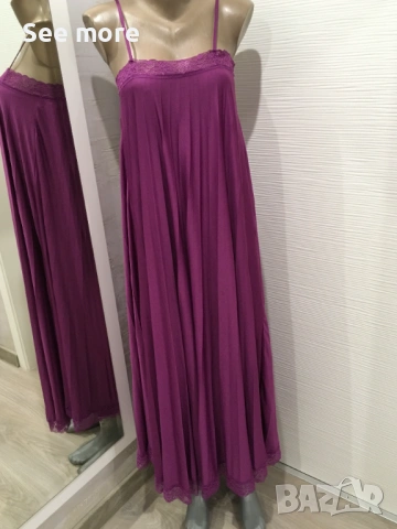 ZARA дълга рокля плисе S, снимка 3 - Рокли - 53571992