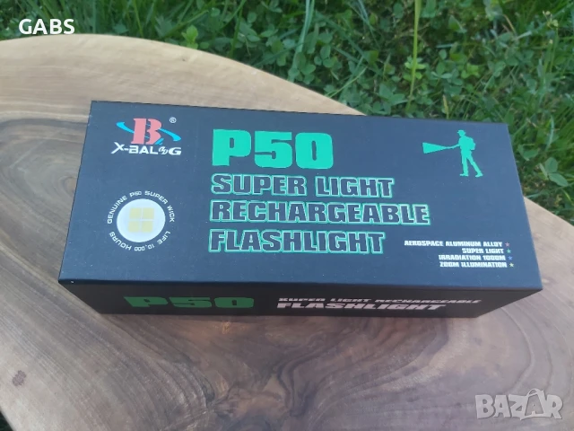 Мощен акумулаторен LED фенер Р50, снимка 6 - Екипировка - 50672518