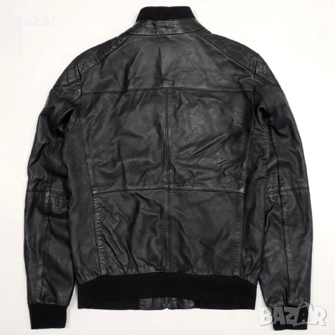 ZARA MAN Оригинално Мъжко Кожено Яке S-M, снимка 4 - Якета - 53252320