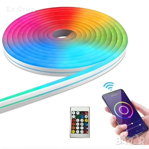 Интелигентна неонова Led лента - 5 метра, снимка 2 - Лед осветление - 53586225