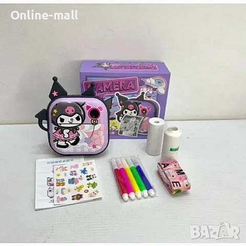 Детски фотоапарат с принтер за снимки Kuromi – 48 MP, 2.5K UHD видео, селфи камера, аксесоари и бърз, снимка 3 - Фотоапарати - 53244166