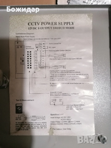 захранване 12 волта за камери, снимка 3 - Други - 52004758
