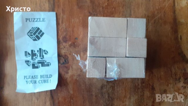 пъзел дървен логическа игра 7 части, естествено дърво в текстилна памучна торбичка. Еко играчка., снимка 3 - Други - 45154881
