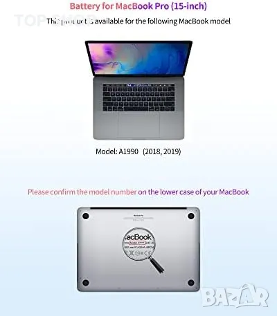 Нова Батерия за MacBook Pro A1990 85.5Wh Висококачествена Висок капацитет, снимка 3 - Друга електроника - 49239120