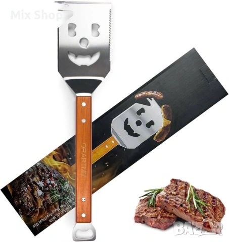 Нова мултифункционална 7 в 1 шпатула за барбекю за външен грил