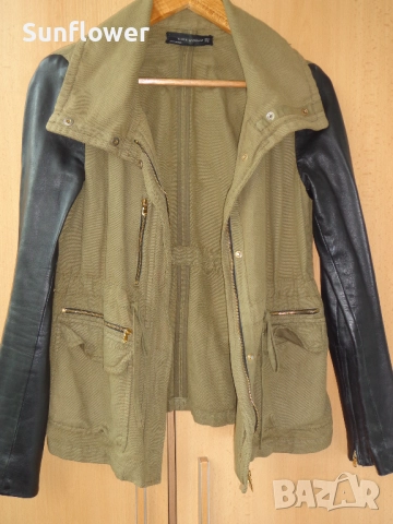Дамско яке ZARA с ръкави от естествена кожа, размер M , снимка 6 - Якета - 51870934