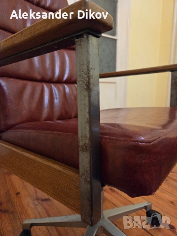 Офис Бъзнес Стол. Самоделка. Ард Деко, снимка 6 - Столове - 53401235