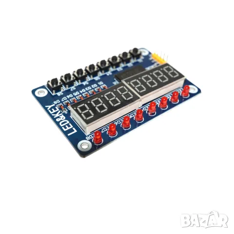 8-Bit LED 8-Bit LED Digital Tube 8 Keys TM1638 Display Module, снимка 6 - Друга електроника - 49064998