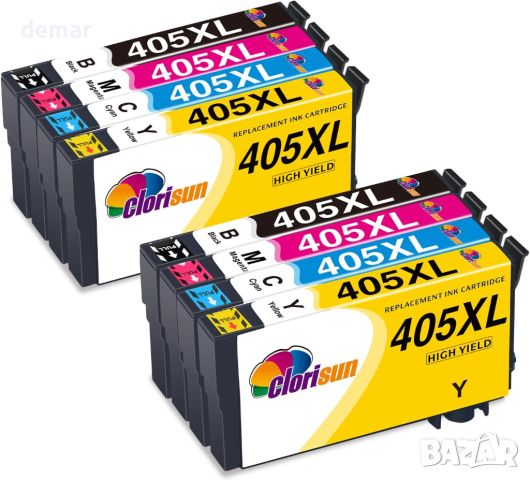 Clorisun 405XL мастило за Epson 405XL 405 XL мастило за Epson Workforce Pro, 8 броя, снимка 1 - Консумативи за принтери - 45963539