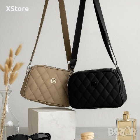 Капитонирана дамска чанта през рамо