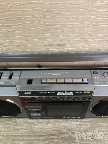 	HITACHI TRK-6701W VINTAGE RETRO BOOMBOX радио касетофон, снимка 6 - Радиокасетофони, транзистори - 54133617